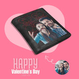 Personalized Photo Love You Couple Hair Men's Wallet, Custom Genuine Leather Wallet, Valentine's Gift