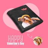 Valentine's Gift for Him-Personalized Photo Pink Love Men's Wallet, Custom Genuine Leather Wallet