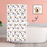 Custom Dog Faces Paw and Bone Bath Towel 30