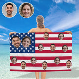 Custom Face Flag Stripes Bath Towel 30