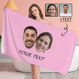 Custom Face&Text Couple Bath Towel 30