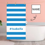 Custom Name Blue And White Stripes Bath Towel 30