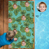 Custom Son Face Pineapple Leaves Bath Towel 30