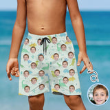 Custom Face Little Dinosaur Theme Teen Beach Shorts