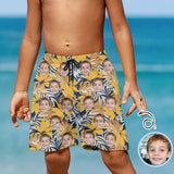 Custom Face Yellow Leaves Teen Beach Shorts