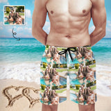 Custom Photo Friend Memories Men's Quick-drying Beach Shorts  Personalized Men's Casual Shorts