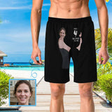 Custom Face Belongs to Me Personalized Photo Men's Elastic Beach Shorts