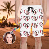 Custom Face Carved Heart Men's All Over Print Casual Shorts