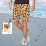 Custom Face Dog Personalized Photo Men's Elastic Beach Shorts