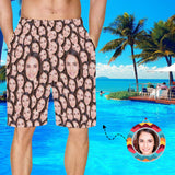 Custom Face Girlfriend Men's Swim Trunks Quick Dry Shorts with Pockets Sports Beach Shorts