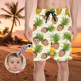 Custom Face In Pineapple Men's All Over Print Casual Shorts