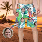 Custom Face Leaves Men's Beach Shorts