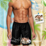 Custom Face Lovely Family Personalized Photo Men's Elastic Beach Shorts
