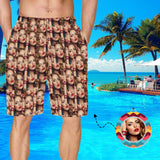 Custom Face Lover Men's Swim Trunks Quick Dry Shorts with Pockets Sports Beach Shorts