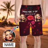Custom Face&Name Property Men's All Over Print Casual Shorts