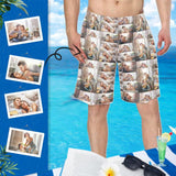 Custom Face Simple Personalized Photo Men's Elastic Beach Shorts
