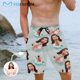 Custom Face Swimming Ring Personalized Photo Men's All Over Print Casual Shorts