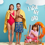 Custom Father Face Super Dad Men's Beach Shorts