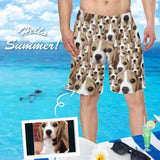 Custom Photo Dog Personalized Men's Elastic Beach Shorts