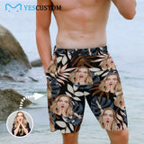 Custom Photo Green Leaves Personalized Men's All Over Print Casual Shorts