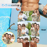 Custom Splicing Face Personalized Photo Men's Beach Shorts Drawstring Shorts