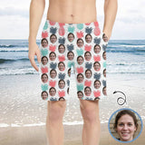 【Hot Selling】Custom Face Small Pineapple Personalized Photo Men's Elastic Beach Shorts