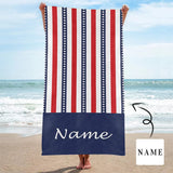 Custom Name Flag American Independence Day Beach Towel Quick-Dry, Sand-Free, Super Absorbent, Non-Fading, Beach&Bath Towel Beach Blanket Personalized Beach Towel Funny Selfie Gift