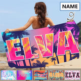 Custom Name or Text Summer Tropical Beach Towel Quick-Dry Sand-Free Super Absorbent Non-Fading Beach&Bath Towel
