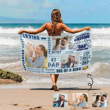 Custom Photo Love Dad Beach Towel Quick-Dry, Sand-Free, Super Absorbent, Non-Fading, Beach&Bath Towel Beach Blanket Personalized Beach Towel