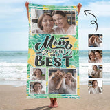 Custom Face Best Mom Beach Towel Quick-Dry, Sand-Free, Super Absorbent, Non-Fading, Beach&Bath Towel Beach Blanket Personalized Mother's Day Beach Towel