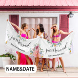 Custom Name&Date Just Married Beach Towel Quick-Dry, Sand-Free, Super Absorbent, Non-Fading, Beach&Bath Towel Beach Blanket Personalized Beach Towel Happy Wedding Gift