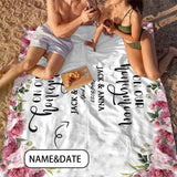 Custom Name&Date On Our Honeymoon Beach Towel Quick-Dry, Sand-Free, Super Absorbent, Non-Fading, Beach&Bath Towel Beach Blanket Personalized Sweet Honeymoon Gift