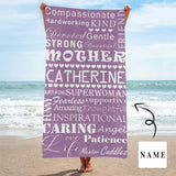 Custom Name Super Mom Beach Towel Quick-Dry, Sand-Free, Super Absorbent, Non-Fading, Beach&Bath Towel Beach Blanket Personalized Mother's Day Beach Towel