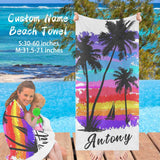 Custom Name Tropical Palm Beach Towel Quick-Dry, Sand-Free, Super Absorbent, Non-Fading, Beach&Bath Towel Beach Blanket Personalized Beach Towel Funny Selfie Gift
