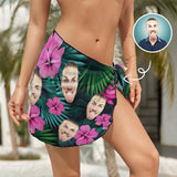 Custom Face Bikini Cover Up Personalized Hawaiian Women's Beach Wrap For Her