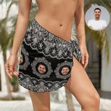 Custom Face Retro Printing Swim Bikini Cover Up Personalised Short Sarongs Beach Wrap For Women Girls