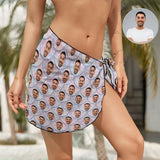Custom Face Scales Swim Bikini Coverup Personalised Short Sarongs Beach Wrap For Women Girls
