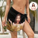Custom Face Surprise Swim Bikini Coverup Personalised Short Sarongs Beach Wrap For Women Girls