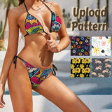 [S-5XL] Custom Pattern Bikini Swimsuit Just Uplode Your Picture Women's Two Piece Bathing Suit Summer Beach Pool Outfits