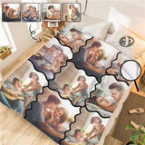 Custom Blanket with Photo Collages Photo Blanket Personalized for Anniversary Present (4 Photos Collage)