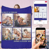 Custom Blanket with Picture & Text Personalized Throw Blankets Gift for Couples