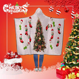 Custom Face Cute Christmas Socks Flannel Hooded Blanket