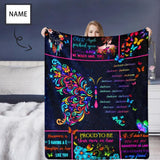Custom Name Colorful Butterfly Ultra-Soft Micro Fleece Blanket
