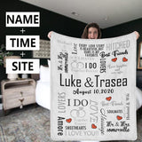 Custom Name&Time&Site Wedding Blankets Personalized Ultra-Soft Micro Fleece Blanket Unique Gift Idea