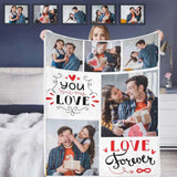 Custom Photo Dad&Daughter Fleece Blanket Personalized Blanket for Couple Gifts