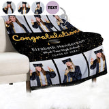 Custom Photo&Text Happy Graduation Ultra-Soft Micro Fleece Blanket