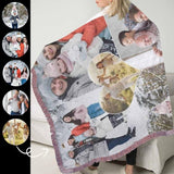 Custom Photo Warm Family Ultra-Soft Pink Tassel blanket
