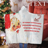 Custom Text Good Wishes Flannel Hooded Blanket
