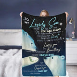 Fleece Blanket to My Son from Mom Gift for Birthday, Christmas, Graduation Day