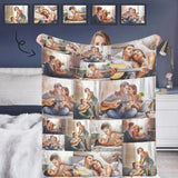 Personalized Blanket with Picture Custom Collage Flannel Blanket Suitable Couple Gifts